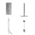 Circo Polished Chrome Concealed Triple Thermostatic Shower Valve with Diverter and 200mm Round Head with 300mm Ceiling Arm and Outlet Holder with Kit and Free-Flow Bath Filler - 3 Outlet Front View