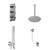 Circo Polished Chrome Concealed Triple Thermostatic Shower Valve with Diverter and 200mm Round Head with 300mm Ceiling Arm and Outlet Holder with Kit and Free-Flow Bath Filler - 3 Outlet Left Hand View