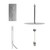Circo Polished Chrome Concealed Triple Thermostatic Shower Valve with Diverter and 400mm Round Head with 300mm Ceiling Arm and Outlet Holder with Kit and Free-Flow Bath Filler - 3 Outlet Front View
