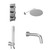 Circo Polished Chrome Concealed Triple Thermostatic Shower Valve with Diverter and 300mm Round Head with 345mm Wall Arm and Outlet Holder with Kit and Bath Spout - 3 Outlet Left Hand View