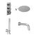 Circo Polished Chrome Concealed Triple Thermostatic Shower Valve with Diverter and 400mm Round Head with 345mm Wall Arm and Outlet Holder with Kit and Bath Spout - 3 Outlet Left Hand View