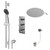 Circo Polished Chrome Concealed Triple Thermostatic Shower Valve with Diverter and 400mm Round Head with 345mm Wall Arm and Clyde Slide Rail Kit with Free-Flow Bath Filler - 3 Outlet Right Hand View