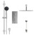Circo Polished Chrome Concealed Triple Thermostatic Shower Valve with Diverter and 400mm Round Head with 345mm Wall Arm and Clyde Slide Rail Kit with Free-Flow Bath Filler - 3 Outlet Front View