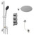 Circo Polished Chrome Concealed Triple Thermostatic Shower Valve with Diverter and 400mm Round Head with 345mm Wall Arm and Clyde Slide Rail Kit with Free-Flow Bath Filler - 3 Outlet Left Hand View