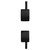 Colore Matt Black Industrial Style Fully Knurled Control Handle Set for Twin Shower Valve View from Side