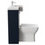 Napoli Combination Deep Blue 1000mm Vanity Unit Toilet Suite with Right Hand Square Semi Recessed 1 Tap Hole Basin and 2 Doors with Polished Chrome Handles Side View