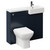 Napoli Combination Deep Blue 1000mm Vanity Unit Toilet Suite with Right Hand Square Semi Recessed 1 Tap Hole Basin and 2 Doors with Gunmetal Grey Handles Left Hand View