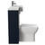 Napoli Combination Deep Blue 1000mm Vanity Unit Toilet Suite with Right Hand Square Semi Recessed 1 Tap Hole Basin and 2 Doors with Gunmetal Grey Handles Side View