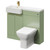 Napoli Combination Olive Green 1000mm Vanity Unit Toilet Suite with Left Hand Square Semi Recessed 1 Tap Hole Basin and 2 Doors with Brushed Brass Handles Right Hand View