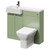 Napoli Combination Olive Green 1000mm Vanity Unit Toilet Suite with Left Hand Square Semi Recessed 1 Tap Hole Basin and 2 Doors with Gunmetal Grey Handles Right Hand View