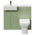 Napoli Combination Olive Green 1000mm Vanity Unit Toilet Suite with Left Hand Square Semi Recessed 1 Tap Hole Basin and 2 Doors with Gunmetal Grey Handles Front View