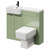 Napoli Combination Olive Green 1000mm Vanity Unit Toilet Suite with Left Hand Round Semi Recessed 1 Tap Hole Basin and 2 Doors with Matt Black Handles Right Hand View
