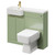 Napoli Combination Olive Green 1000mm Vanity Unit Toilet Suite with Left Hand Round Semi Recessed 1 Tap Hole Basin and 2 Doors with Brushed Brass Handles Right Hand View
