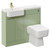 Napoli Combination Olive Green 1000mm Vanity Unit Toilet Suite with Left Hand Round Semi Recessed 1 Tap Hole Basin and 2 Doors with Brushed Brass Handles Left Hand View