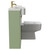 Napoli Combination Olive Green 1000mm Vanity Unit Toilet Suite with Left Hand Round Semi Recessed 1 Tap Hole Basin and 2 Doors with Brushed Brass Handles Side View