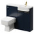 Napoli Combination Deep Blue 1000mm Vanity Unit Toilet Suite with Right Hand Round Semi Recessed 1 Tap Hole Basin and 2 Doors with Brushed Brass Handles Right Hand View