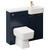 Napoli Combination Deep Blue 1000mm Vanity Unit Toilet Suite with Right Hand Round Semi Recessed 1 Tap Hole Basin and 2 Doors with Brushed Brass Handles Left Hand View