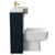 Napoli Combination Deep Blue 1000mm Vanity Unit Toilet Suite with Right Hand Round Semi Recessed 1 Tap Hole Basin and 2 Doors with Brushed Brass Handles Side View