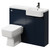 Napoli Combination Deep Blue 1000mm Vanity Unit Toilet Suite with Right Hand Round Semi Recessed 1 Tap Hole Basin and 2 Doors with Gunmetal Grey Handles Right Hand View