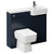Napoli Combination Deep Blue 1000mm Vanity Unit Toilet Suite with Right Hand Round Semi Recessed 1 Tap Hole Basin and 2 Doors with Gunmetal Grey Handles Left Hand View