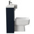 Napoli Combination Deep Blue 1000mm Vanity Unit Toilet Suite with Right Hand Round Semi Recessed 1 Tap Hole Basin and 2 Doors with Gunmetal Grey Handles Side View