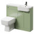 Napoli Combination Olive Green 1000mm Vanity Unit Toilet Suite with Right Hand Round Semi Recessed 1 Tap Hole Basin and 2 Doors with Gunmetal Grey Handles Right Hand View