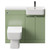 Napoli Combination Olive Green 1000mm Vanity Unit Toilet Suite with Right Hand Round Semi Recessed 1 Tap Hole Basin and 2 Doors with Gunmetal Grey Handles Front View
