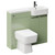 Napoli Combination Olive Green 1000mm Vanity Unit Toilet Suite with Right Hand Round Semi Recessed 1 Tap Hole Basin and 2 Doors with Gunmetal Grey Handles Left Hand View