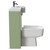 Napoli Combination Olive Green 1000mm Vanity Unit Toilet Suite with Right Hand Round Semi Recessed 1 Tap Hole Basin and 2 Doors with Gunmetal Grey Handles Side View
