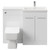 Napoli 390 Combination Gloss White 1100mm Vanity Unit Toilet Suite with Right Hand L Shaped 1 Tap Hole Basin and 2 Doors with Polished Chrome Handles Front View