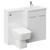 Napoli 390 Combination Gloss White 1100mm Vanity Unit Toilet Suite with Right Hand L Shaped 1 Tap Hole Basin and 2 Doors with Polished Chrome Handles Left Hand View