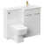 Napoli 390 Combination Gloss White 1100mm Vanity Unit Toilet Suite with Right Hand L Shaped 1 Tap Hole Basin and 2 Doors with Brushed Brass Handles Left Hand View