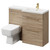 Napoli 390 Combination Bordalino Oak 1100mm Vanity Unit Toilet Suite with Right Hand L Shaped 1 Tap Hole Basin and 2 Drawers with Brushed Brass Handles Right Hand View