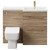 Napoli 390 Combination Bordalino Oak 1100mm Vanity Unit Toilet Suite with Right Hand L Shaped 1 Tap Hole Basin and 2 Drawers with Brushed Brass Handles Front View
