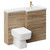 Napoli 390 Combination Bordalino Oak 1100mm Vanity Unit Toilet Suite with Right Hand L Shaped 1 Tap Hole Basin and 2 Drawers with Brushed Brass Handles Left Hand View