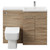 Napoli 390 Combination Bordalino Oak 1100mm Vanity Unit Toilet Suite with Right Hand L Shaped 1 Tap Hole Basin and 2 Doors with Polished Chrome Handles Front View
