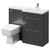 Napoli 390 Combination Gloss Grey 1100mm Vanity Unit Toilet Suite with Right Hand L Shaped 1 Tap Hole Basin and 2 Drawers with Polished Chrome Handles Right Hand View