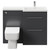 Napoli 390 Combination Gloss Grey 1100mm Vanity Unit Toilet Suite with Right Hand L Shaped 1 Tap Hole Basin and 2 Drawers with Polished Chrome Handles Front View