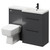 Napoli 390 Combination Gloss Grey 1100mm Vanity Unit Toilet Suite with Right Hand L Shaped 1 Tap Hole Basin and 2 Drawers with Matt Black Handles Right Hand View