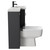 Napoli 390 Combination Gloss Grey 1100mm Vanity Unit Toilet Suite with Right Hand L Shaped 1 Tap Hole Basin and 2 Drawers with Matt Black Handles Side View