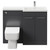 Napoli 390 Combination Gloss Grey 1100mm Vanity Unit Toilet Suite with Right Hand L Shaped 1 Tap Hole Basin and 2 Doors with Polished Chrome Handles Front View