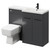 Napoli 390 Combination Gloss Grey 1100mm Vanity Unit Toilet Suite with Right Hand L Shaped 1 Tap Hole Basin and 2 Doors with Matt Black Handles Right Hand View