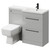 Napoli 390 Combination Gloss Grey Pearl 1100mm Vanity Unit Toilet Suite with Right Hand L Shaped 1 Tap Hole Basin and 2 Drawers with Matt Black Handles Right Hand View