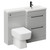 Napoli 390 Combination Gloss Grey Pearl 1100mm Vanity Unit Toilet Suite with Right Hand L Shaped 1 Tap Hole Basin and 2 Drawers with Matt Black Handles Left Hand View