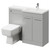 Napoli 390 Combination Gloss Grey Pearl 1100mm Vanity Unit Toilet Suite with Right Hand L Shaped 1 Tap Hole Basin and 2 Doors with Polished Chrome Handles Right Hand View