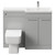 Napoli 390 Combination Gloss Grey Pearl 1100mm Vanity Unit Toilet Suite with Right Hand L Shaped 1 Tap Hole Basin and 2 Doors with Polished Chrome Handles Front View