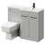 Napoli 390 Combination Gloss Grey Pearl 1100mm Vanity Unit Toilet Suite with Right Hand L Shaped 1 Tap Hole Basin and 2 Doors with Matt Black Handles Right Hand View