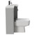 Napoli 390 Combination Gloss Grey Pearl 1100mm Vanity Unit Toilet Suite with Right Hand L Shaped 1 Tap Hole Basin and 2 Doors with Matt Black Handles Side View