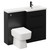 Napoli 390 Combination Nero Oak 1100mm Vanity Unit Toilet Suite with Right Hand L Shaped 1 Tap Hole Basin and 2 Drawers with Matt Black Handles Left Hand View