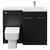 Napoli 390 Combination Nero Oak 1100mm Vanity Unit Toilet Suite with Right Hand L Shaped 1 Tap Hole Basin and 2 Doors with Polished Chrome Handles Front View